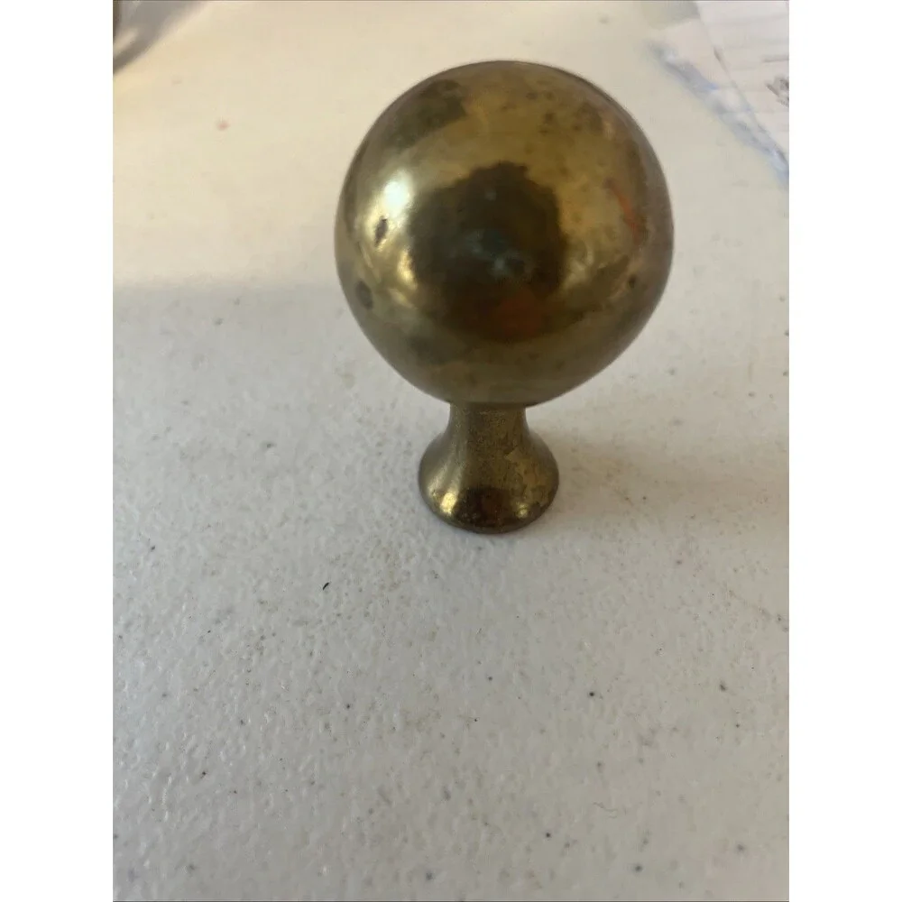 Vintage Heavy Solid Brass Ball Knob 2 Inch Diameter Weighs 5.8 Ounces